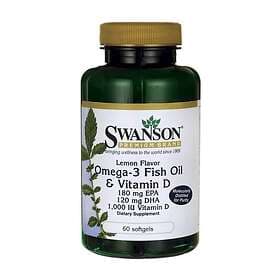 Swanson Omega-3 Fish Oil & Vitamin D 60 Capsules