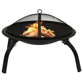 vidaXL Fireplace 2-in-1 with Grill and Fire Poker 56x56x49 cm Steel