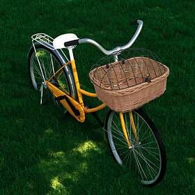 vidaXL Bicycle Basket for Dog with Front Lock 50x45x35 cm Natural Willow