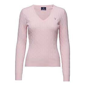 Gant Stretch Cotton Cable V-neck Sweater (Women's)