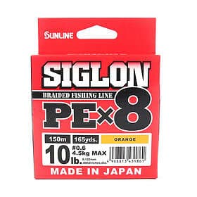 Sunline Siglon PE X8 Braid, Orange 150m 0.132mm