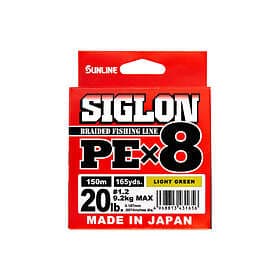 Sunline Siglon PE X8 Braid, Light Green 150m 0.153mm: 6kg (#0.8 12 lb)