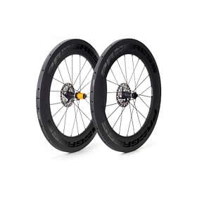 Progress Space Disc Tubular Road Wheel Set Svart 12 x 100 / 12 x 142 mm / Shiman