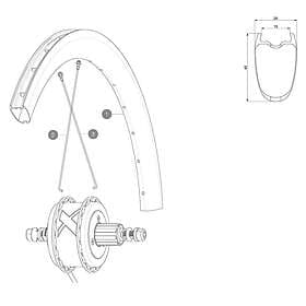 Mavic Cosmic Pro Carbon Ust Ubm Rear Left 16 Units Spokes Svart 230 mm