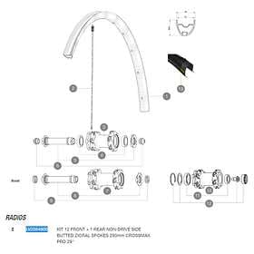 Mavic Spokes Crossmax Pro 29 2017 Front/rear Left 12 Units Svart 293 mm
