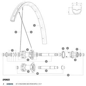 Mavic Spokes E-xa Elite 27.5 2018 Rear Right 12 Units Svart 275 mm