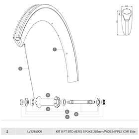 Mavic Aero Cxr Elite Exalith Front 9 Units Spokes Svart 283 mm