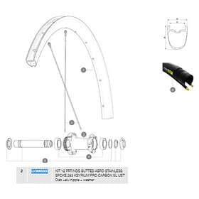 Mavic Spokes Ksyrium Pro Carbon Sl Ust Disc Front/rear Left 12 Units Svart 283 m