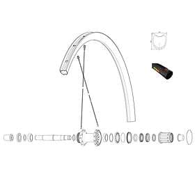 Mavic Spokes Ksyrium Pro Carbon Sl Ust Front/rear Left 12 Units Svart 291 mm