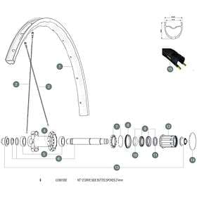Mavic Spokes Allroad Elite Ust Ub 2018 Rear Right 12 Units Svart 274 mm