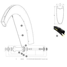 Mavic Spokes Comete Pro Carbon Sl T Front 12 Units Svart 247 mm