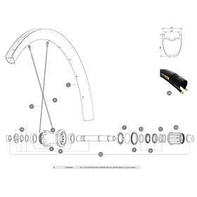 Mavic Spokes Ksyrium Pro Carbon Ust Disc Rear Right 12 Units Svart 283 mm