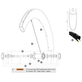 Mavic Spokes Comete Pro Carbon Ust Front/rear Left 12 Units Svart 245 mm