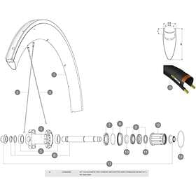 Mavic Spokes Comete Pro Carbon Disc Rear Right 12 Units Svart 277 mm