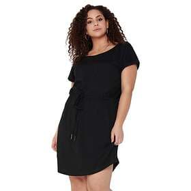Only April Knee Solid Short Sleeve Short Dress