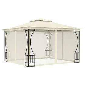 Be Basic Paviljong med gardiner 300x300x265 m kremhvit Krem