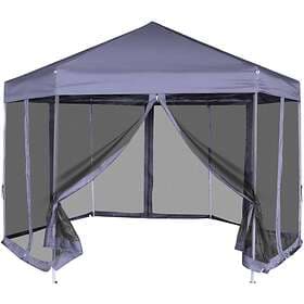 Be Basic Sekskantet popup partytelt m. 6 sidevegger mørk blå 3.6x3.1m