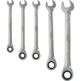 VAR Set Of 5 Rachet Combination Wrenches Silver 8-15 mm