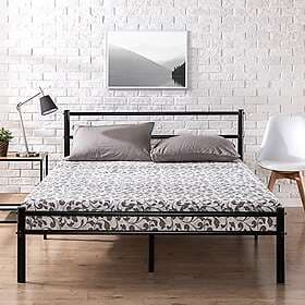 ZINUS 27.94 cm Black Metal Platform Bed Frame with Headboard and Footboard/Premi